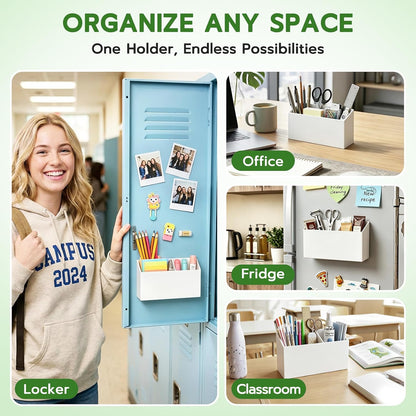 MR.MATE Magnetic Pen Holder,Clear Magnetic Marker Cup for Fridge Whiteboard | Dry Erase Marker Pencil Holder with Acrylic Cup and Strong Magnet, Non-slip Design For Refrigerator Locker Office & Classroom