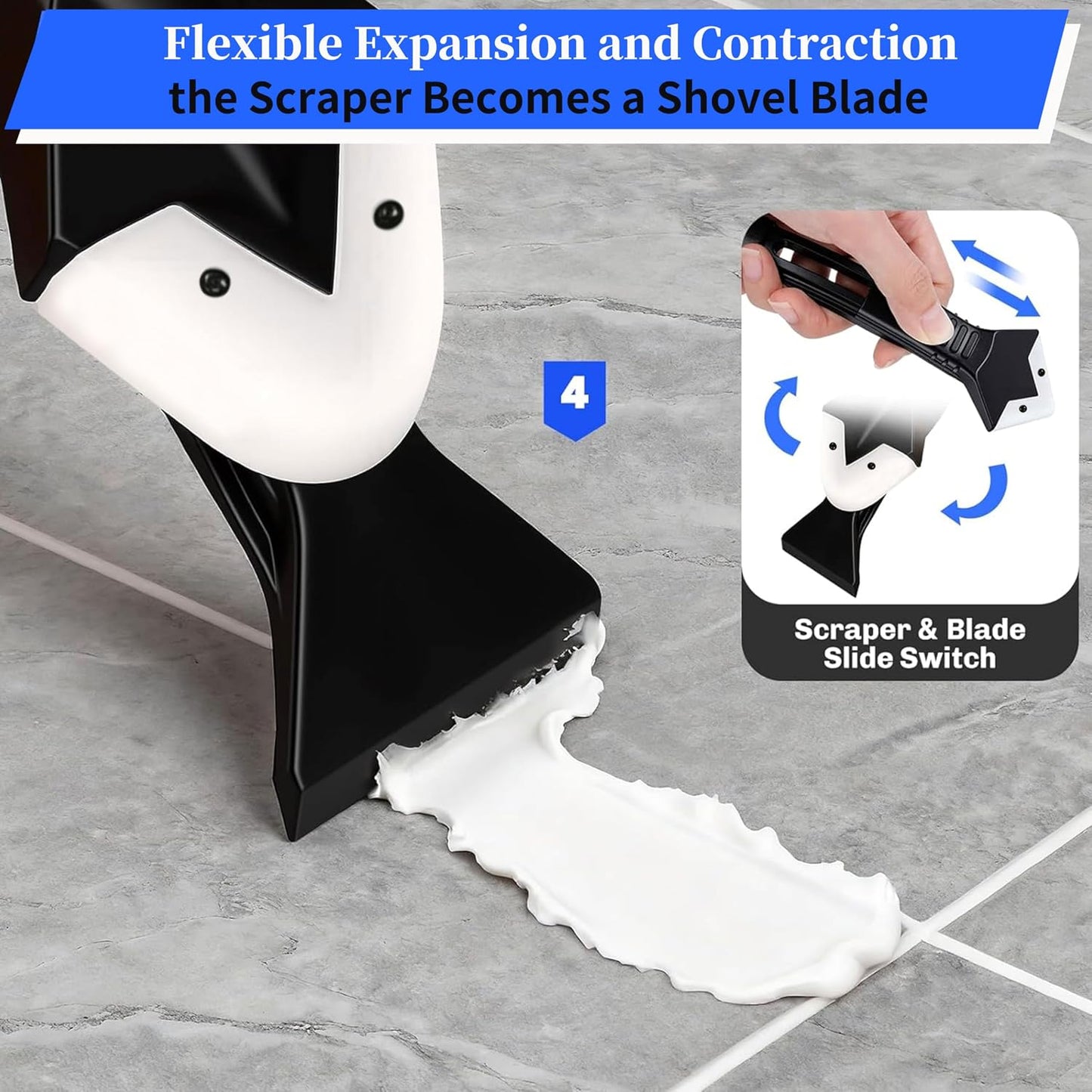 Caulking Tool Kit with Caulk Remover & Putty Knife Scraper | Multifunctional Caulking Tool Set with Caulk Remover, Professional Putty Knife Scraper for Smooth, Clean Sealant Joint