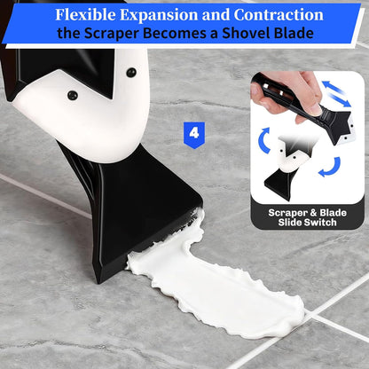 Caulking Tool Kit with Caulk Remover & Putty Knife Scraper | Multifunctional Caulking Tool Set with Caulk Remover, Professional Putty Knife Scraper for Smooth, Clean Sealant Joint