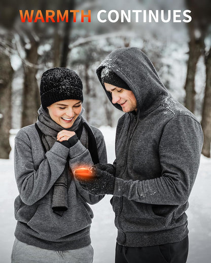 Lerat Hand Warmers Rechargeable 2 Pack, Portable Electric Hand Warmer Max 131℉, Reusable Slim Pocket Heater Handwarmers, Gifts for Men, Women, Outdoor, Golf, Camping, Hunting Essentials
