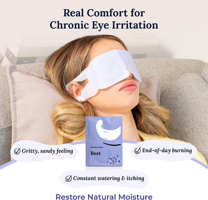 CorneaCare Rest Self Heating Warm Compress for Dry, Tired Eyes | 30 Count