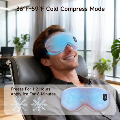 Cordless Eye Mask with Heat and Cooling, Silk Heated Eye Mask for Dry Eyes, Eye Relief, Timed Shutdown, 3 Temperature, Eye Mask for Travel, Washable Cover, Pink