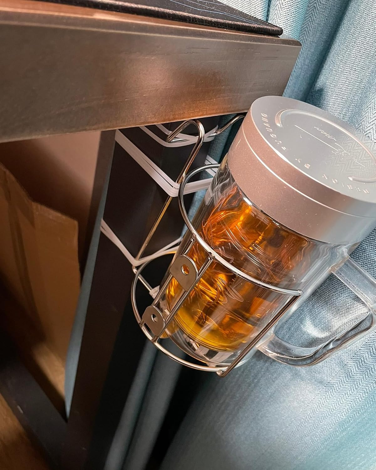 Cup Holder for Bed (Diameter: 3.3IN) Drink Holder Water Bottle/Glass Organizer for Wood Dorm Room Bunk Bed Crib, Metal Toddle Bed,Loft Bedside, Headbed, Car,Office Desk Partition