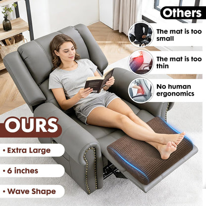 B Shape Corduroy Recliner Foot Pillow, Foam Extra Large Foot Rest Cushion with Adjustable Straps, Suitable for Bed Chair Sofa Headrest Back Lumbar Leg Support Pillow (Light Brown)