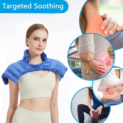 Microwavable Heating Pads, Microwave Heating Pad for Neck and Shoulders, Heated Neck Wrap, Wearable Neck Warmer Microwavable, Hands-Free Weighted Shoulder Wrap for Relax and Soothing