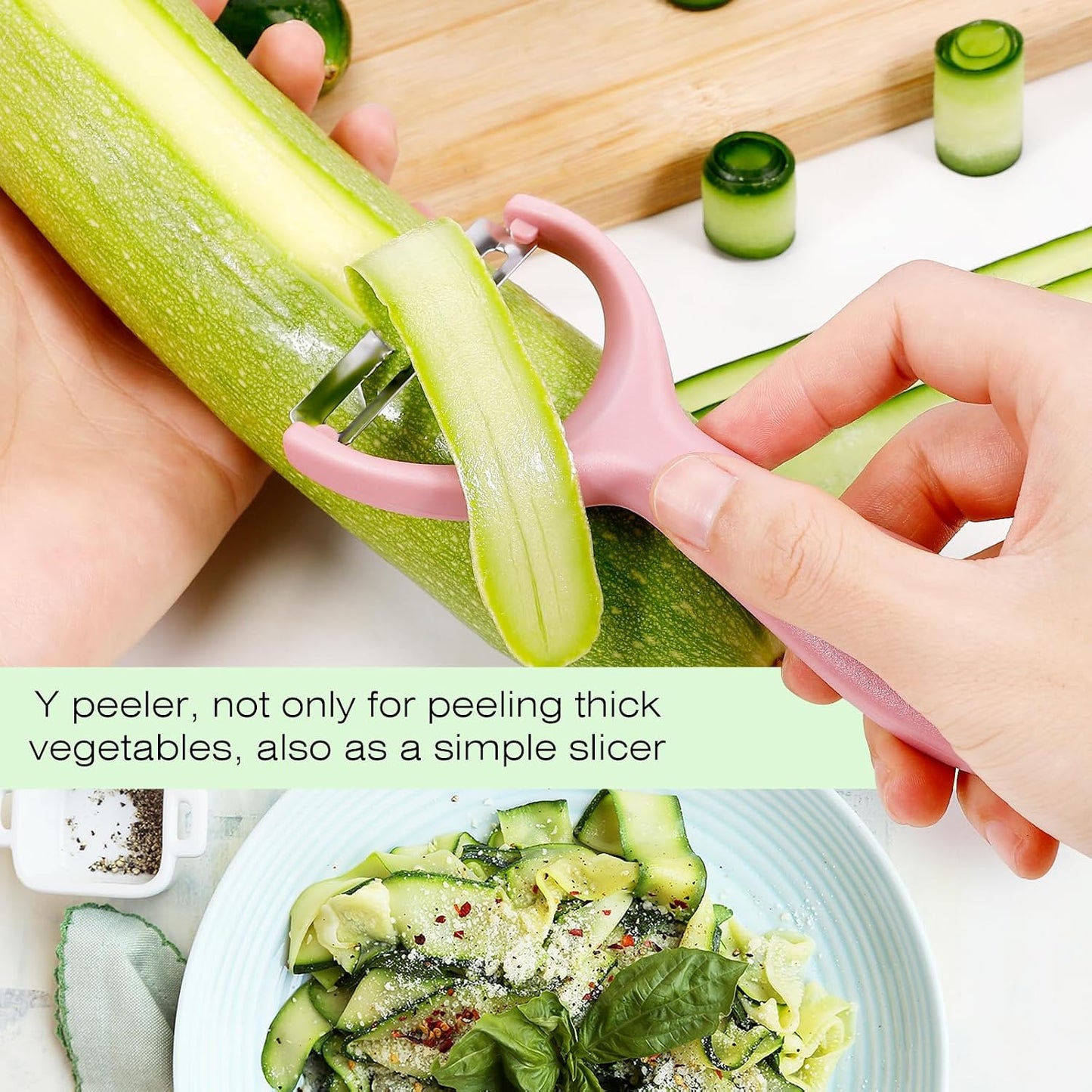 Senbowe Upgrade Potato Peeler for Kitchen, 6PCS Stainless Steel Vegetable Peeler, I and Y Veggie Food Peeler for Apple Fruit Carrot Zucchini Cucumber,Good Grip Makes Peeling Very Easy (Green)