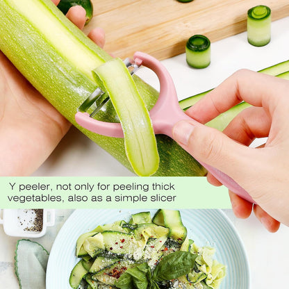 Senbowe Upgrade Potato Peeler for Kitchen, 6PCS Stainless Steel Vegetable Peeler, I and Y Veggie Food Peeler for Apple Fruit Carrot Zucchini Cucumber,Good Grip Makes Peeling Very Easy (Green)