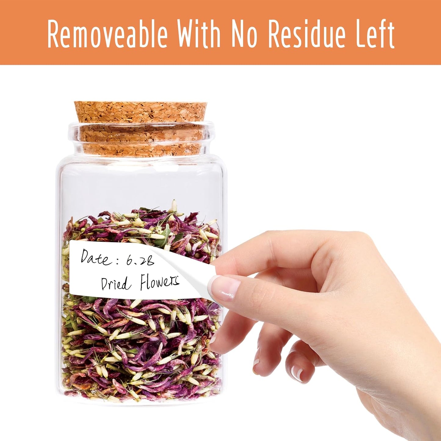 1000 Removable Food Labels, Water/Oil/Tear Resistant Blank Stickers with Perforation Line for Food Containers, Freezer, Fridge, Jars, Pantry, Organization (1” x 2”)