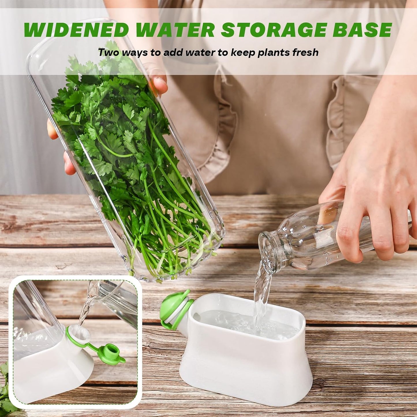 2 Pieces Herb Saver for Refrigerator Fresh Herb Keeper Cilantro Container for Fridge Saver Pod for Cilantro, Parsley, Asparagus, Keeps Vegetables for 2-3 Weeks(White)