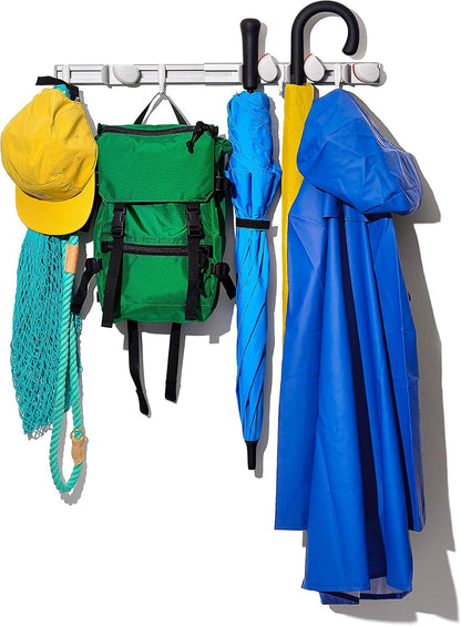 OXO Good Grips Wall-Mounted Mop and Broom Organizer | Customizable Organization, Holds Up to 5 Tools, Ideal for Garage, Mudroom, or Utility Storage