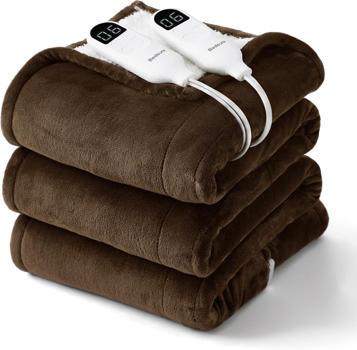 Bedsure Heated Blanket Throw, Soft Electric Blanket with Preheat, Cream