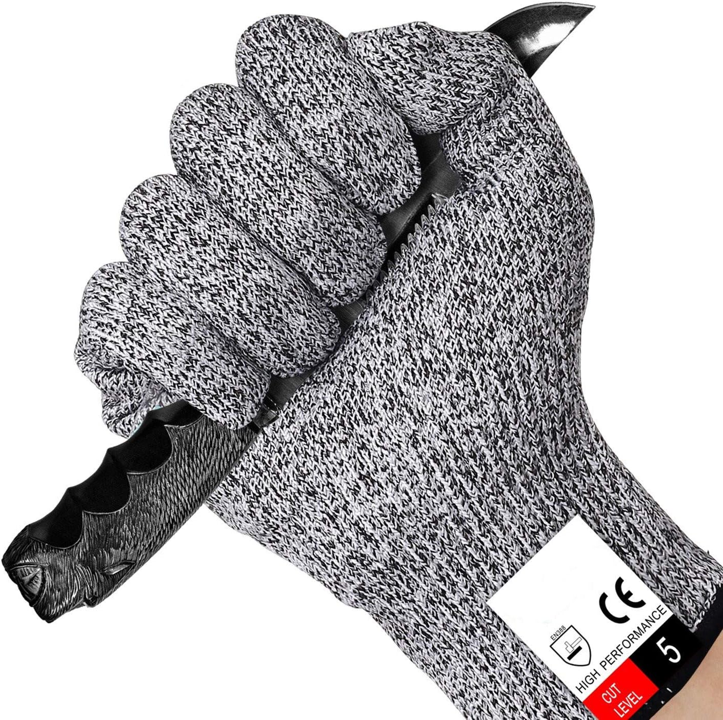 Cut Resistant Gloves Food Grade Level 5 Hand Protection,Kitchen Cut Gloves (Medium(palm Diameter 3.35-3.75inch))