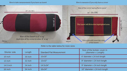 Saffron HANDICRAFTS Cotton 240TC - Bolster Cover Full Round Removable Cover for Neck Roll, Leg Rest,Yoga Practice, Meditation, Bed Sofa Couch (Teal Blue, 8"x24"(20 cm x 60 cm))