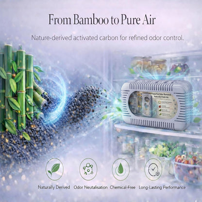 Refrigerator Deodorizer, Activated Charcoal Odor Absorber & Air Freshener | Fridge Deodorizer