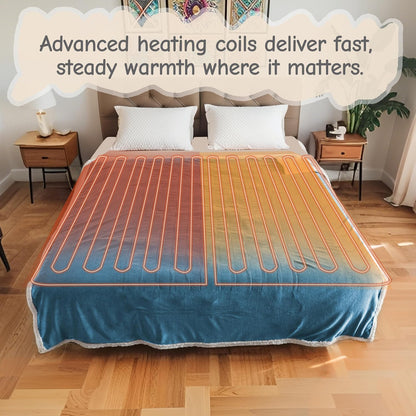 Soypipo Electric Heated Throw Blanket 50"x60", Faux Fur Plush with 4 Heat Settings & 2/4/8/10H Auto Shut-Off, Overheat Protection, Machine Washable, for Office & Chair, Dark Grey