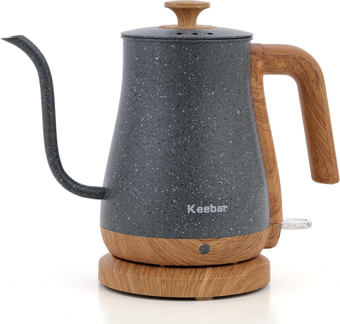 Gooseneck Electric Kettle, 0.8 L, 1000 W, Auto Shut-Off, Light Green | Compact 0.8 L Kettle With Stainless Steel Interior, Gooseneck Pour, Wood-Grain Handle, Auto Shut-Off And Boil-Dry Protection