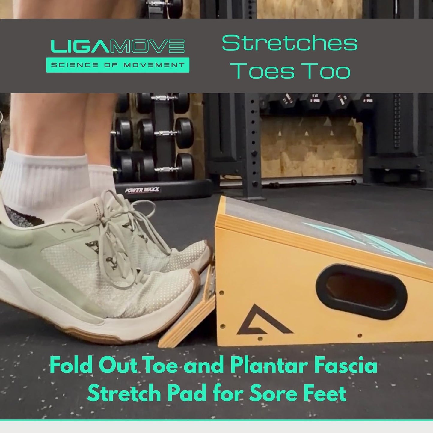 Adjustable Wooden Slant Board - Calf Stretcher - Foot Roller & Toe Stretcher