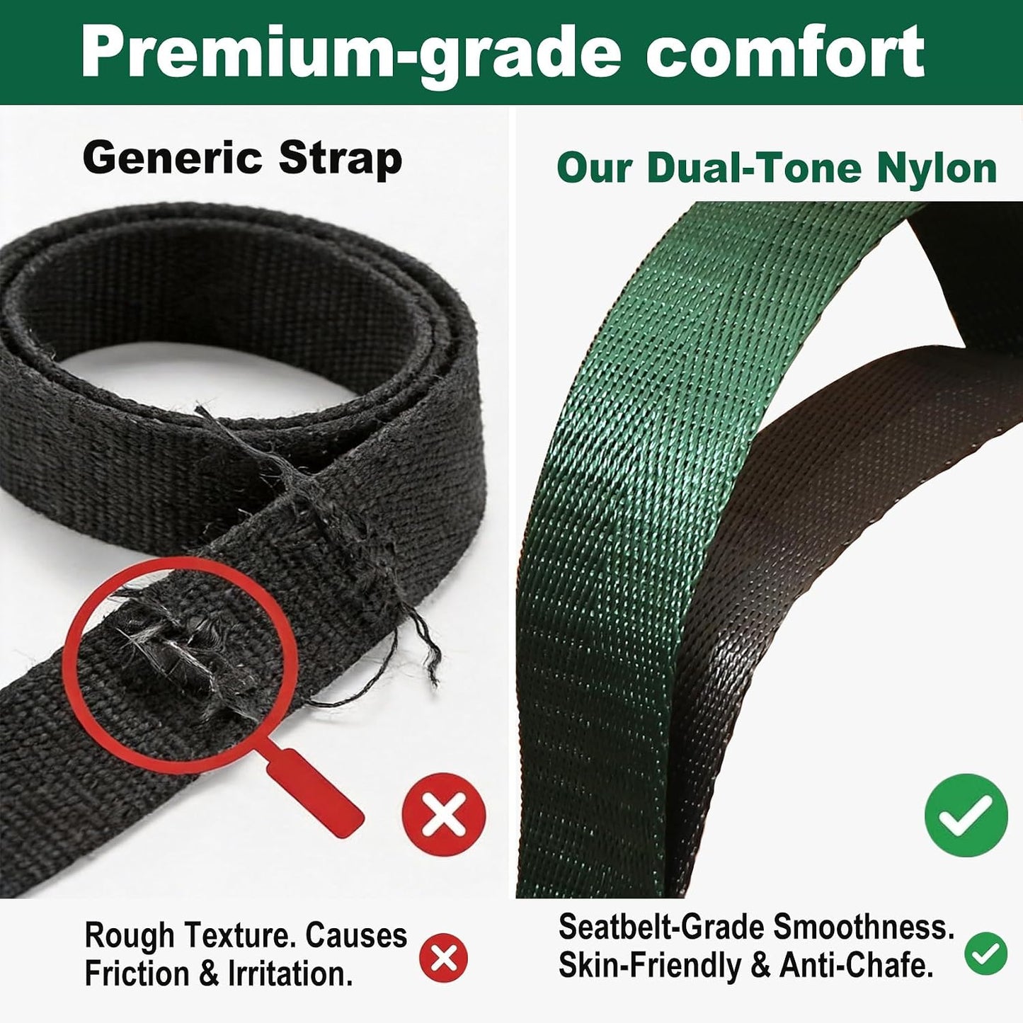 Acozycoo Stretching Strap with Loops for Physical Therapy,Knee,Calf,Back | Yoga Strap for Stretching,Non-Elastic Stretch Band,Rehab,Pilates,Flexibility Training,Hamstring,Leg Lifter,Fascia,Leg,Hip
