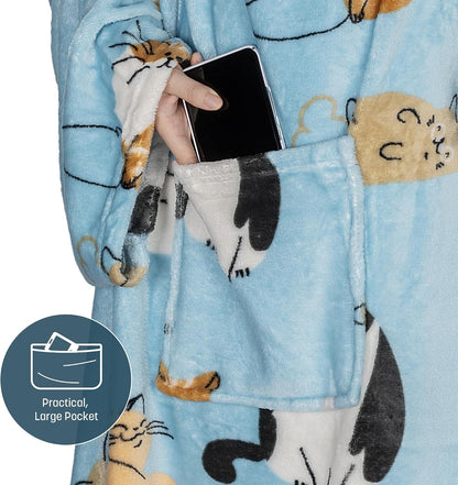 Catalonia Wearable Blanket with Sleeves for Women & Men, Fleece Wrap Throw | Cozy Sleeve Design for Hands-Free Comfort, Perfect for Reading, TV Time & Relaxing, Christmas & Birthday Gift