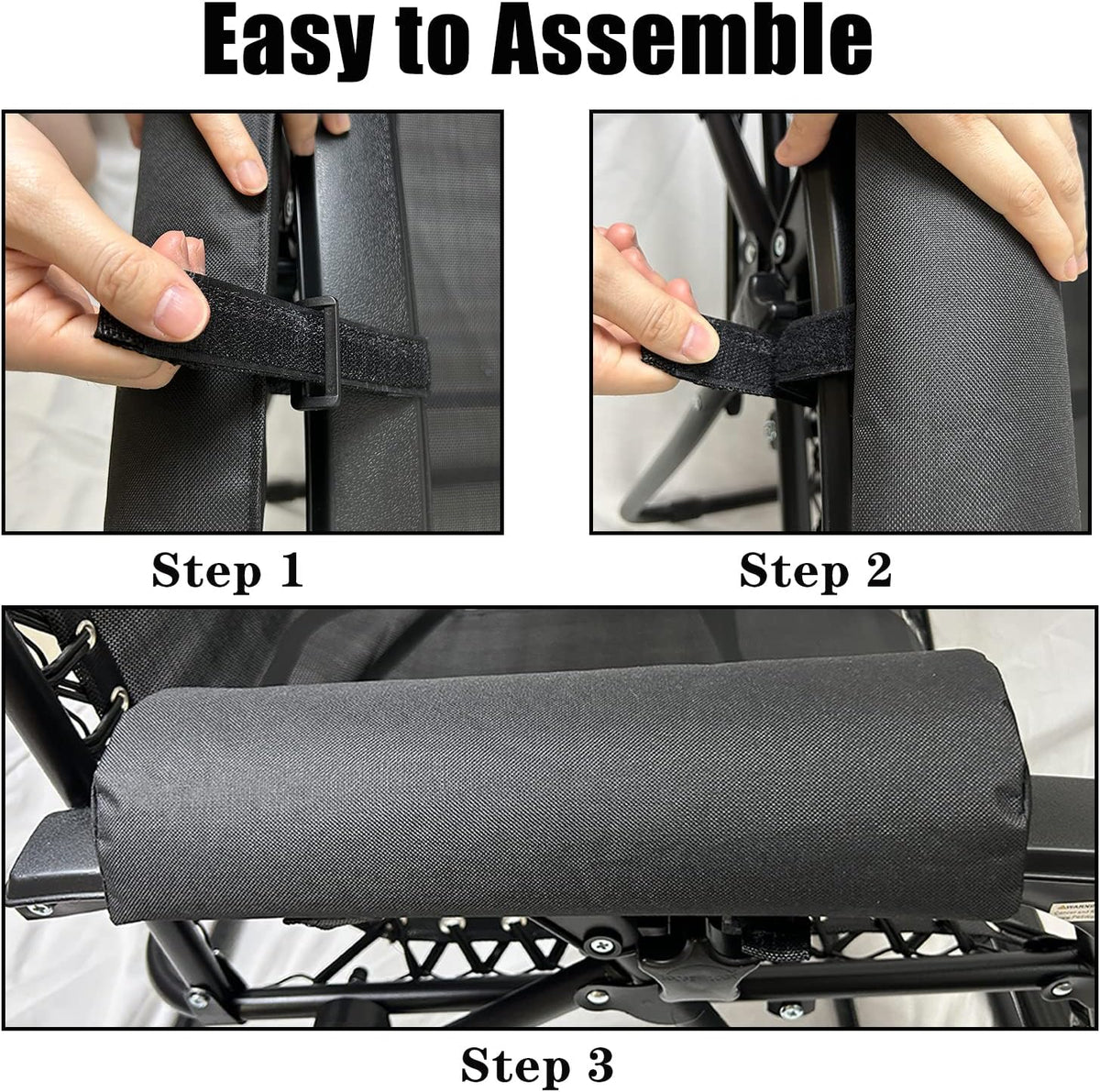 Arm Rest Pads for Zero Gravity Chair, Zero Gravity Chair Cushion with Long Adhesive Strips, Comfort Folding Antigravity Recliners Lawn Camping Patio Lounge Office Chairs Armrest Padding In Pair