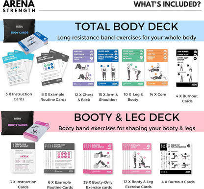 Arena Strength Exercise Card Deck Bundle - Booty & Body Workout Cards