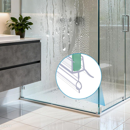 Frameless Shower Door Sweep Shower Door Bottom Seal for 3/8" Glass,36" Long | Glass Shower Door Seal Strip,Clear Vinyl
