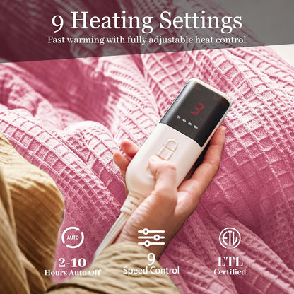 Texciting Heated Blanket 50X60,Soft Electric Blanket,ETL Certified,Grey | Heating Levels,Auto-Off Function,Heated Throw Blanket for Bed,Machine Washable,Gifts for Woman