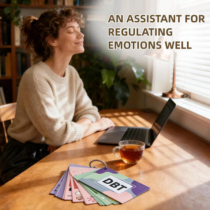 DBT Skills Coaching Cards with Guided Examples & Training Steps-28PCS Flashcards for Emotional Regulation|Stress Relief & Coping Tools for Office Worker & Adults