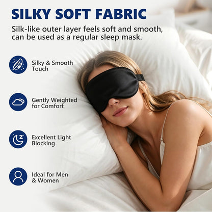 2 Pack Cooling Eye Mask for Puffy Eyes, Migraine Relief, Black & Black
