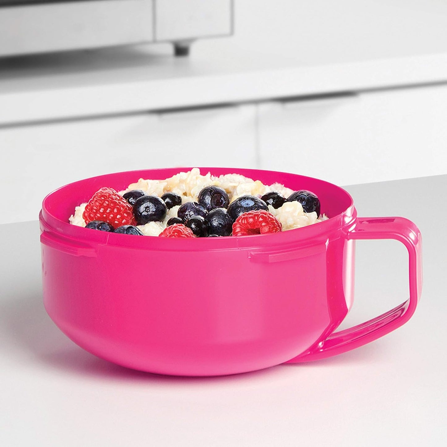 Sistema Microwaveable 940mL Noodle Bowl, Round Microwave Container with Lid & Steam-Release Vent, Cooks Pasta, Soup, Stew & More, Dishwasher & Freezer-Safe, BPA-Free