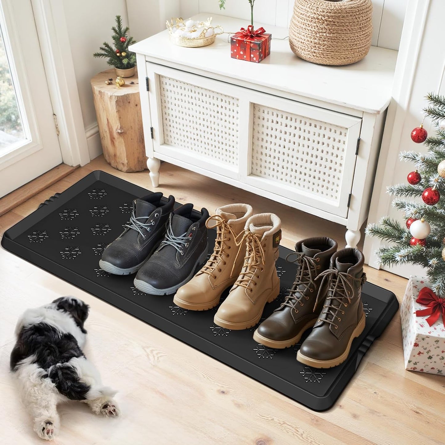 Azadx Heavy Duty Boot Trays Natural Rubber Shoe Mat Tray for Entryway | Ultra Large Boot mat Tray Multi-Purpose for Outdoor Door Mats, Waterproof Durable Shoe Tray 16x42 Inch