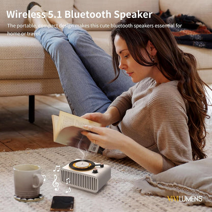 Vivilumens Speaker Bluetooth Wireless Charging 5 in 1 Speaker Loud for Adults Teens Aesthetic Book Shape Sunrise Gentle Wake Up Light for Bedroom Decor Bedside Tech Gifts