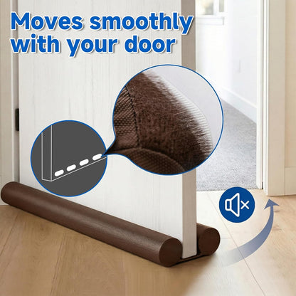 MAXTID Under Door Draft Stopper for Bottom of Doors 38" Black | Door Blocker Noise Reduce Light Cold Air Guard Breeze Sound Proof Door Sweep Door Seal Insulation Strip Gap Filler