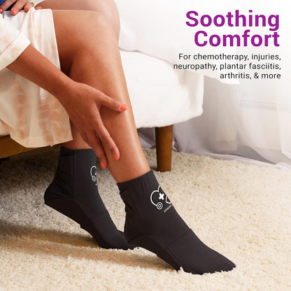Zomaple Cold Therapy Socks for Feet with 2 Reusable Gel Ice Packs, Cooling Socks for Hot Feet & Swelling Relief, Adjustable Compression Ice Pack Wrap for Plantar Fasciitis, Neuropathy & Foot Pain