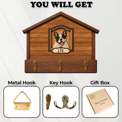 Dog Leash Holder Wall Mount, Pet Harness Hanger with Scrabble Letters, Dog Collar Organizer for Entryway, Memorial Cat Leash Holder for Wall, Pet Loss Gifts, Keepsake, Home Decor PF212-NAT