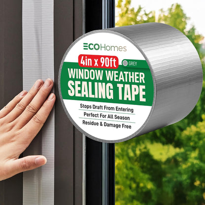 ECOHomes Window Weather Sealing Tape (2 Inch Wide x 90 Ft, Clear) | Weather Stripping Tape, To Stop Drafts Through Window Gaps and AC Units, Insulation Seal for Home and Air Conditioners
