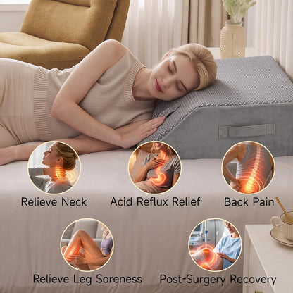 Wedge Pillow for Legs Elevation, 23.2x16.5x7.5in, White