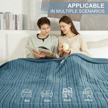 Heated Throw Blanket 50"X60", Soft Sherpa, 4 hrs Auto Shut Off