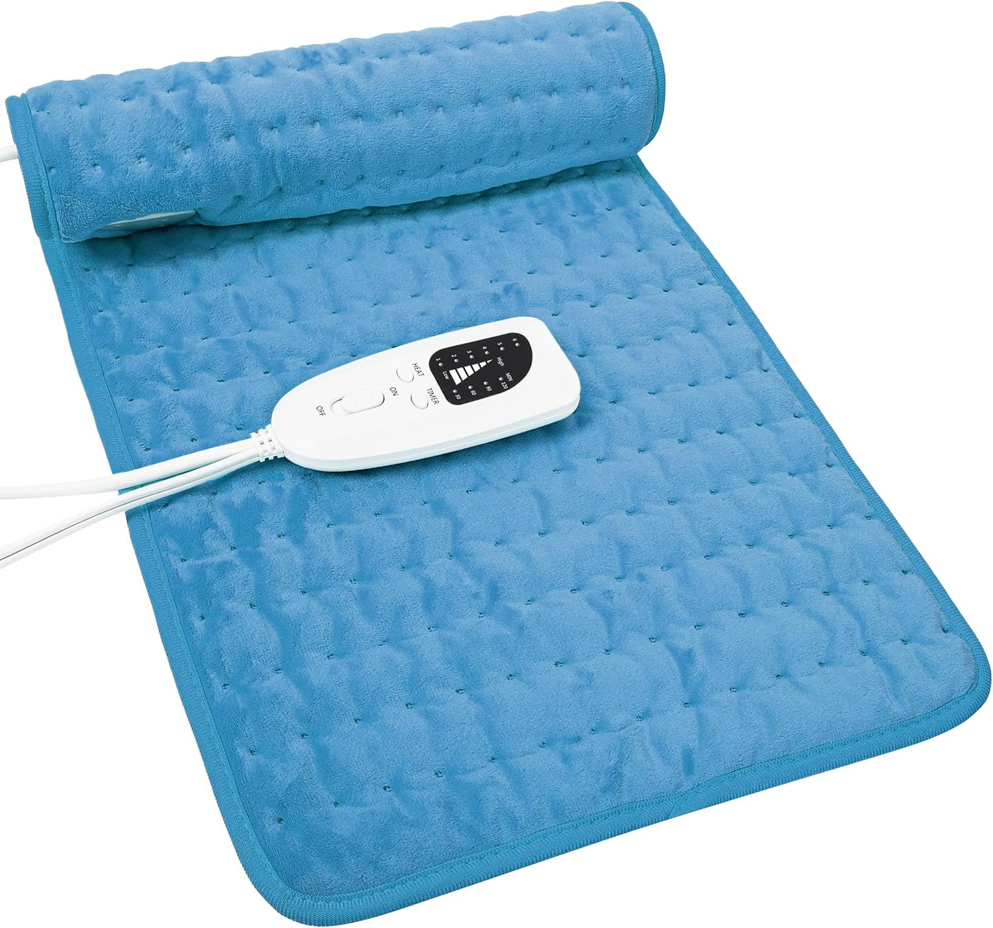 Heating Pad Electric Heat Pad, Hot Heated Pad,Multiple Temp and Timer Settings,Suitable for Shoulders, Neck, arms, Abdomen, Back, Legs, etc. (Gray Green, 24"X12")