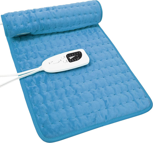 Heating Pad Electric Heat Pad, Hot Heated Pad,Multiple Temp and Timer Settings,Suitable for Shoulders, Neck, arms, Abdomen, Back, Legs, etc. (Gray Green, 24"X12")