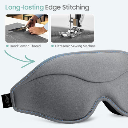BeHoomi Sleep Mask, Premium Eye Mask for Sleeping, Total Blackout, Super Soft Comfort, Adjustable Fit, Upgraded 3D Ergonomic Designed Sleeping Mask for Home, Office, Travel, Meditation, Yoga, Pink