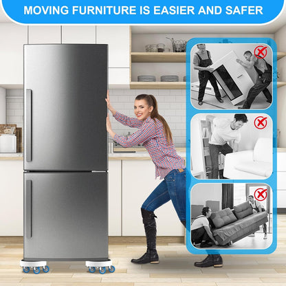 New Upgrade Furniture Sliders: Furniture Movers with Wheels & Groove | Furniture Dolly with 360° Rotatable Wheels - Appliance Roller for Moving Heavy Sofa Bed - Load Capacity Up to 750lb