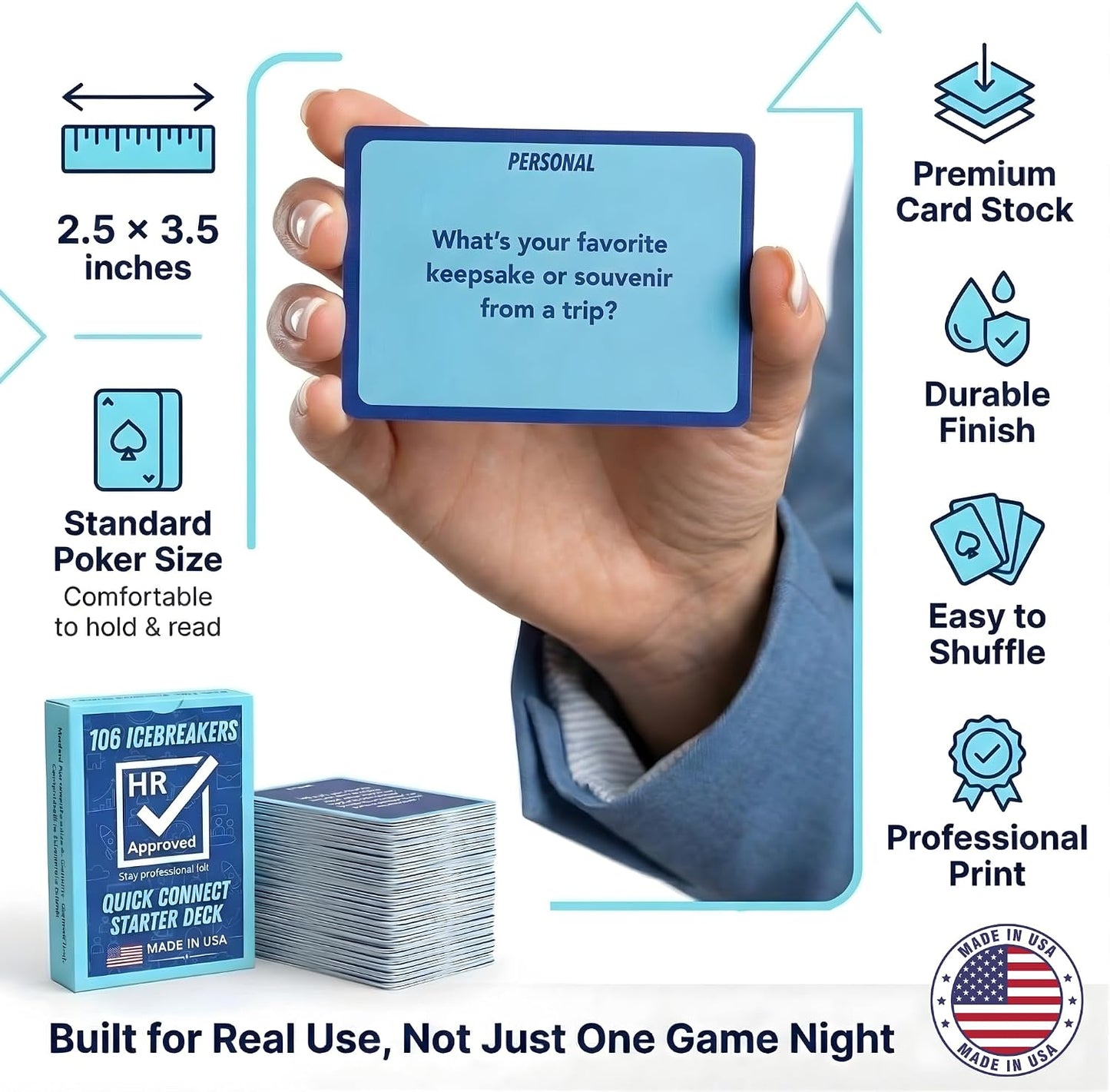 Team Building Games for Work - 106 Conversation Cards for Coworkers, Meetings, Travel, Office Activities, Team Building Activities, Starter Deck
