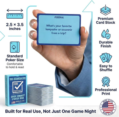 Team Building Games for Work - 106 Conversation Cards for Coworkers, Meetings, Travel, Office Activities, Team Building Activities, Starter Deck
