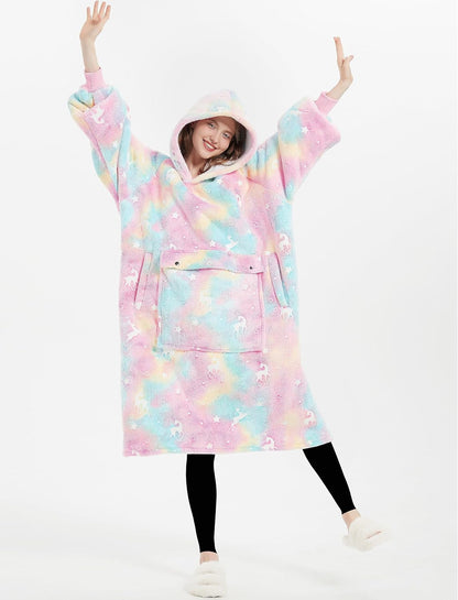 Wearable Blanket Hoodie for Adults With Pocket Strawberry Hoodie | Sherpa, Fuzzy Blanket Hoodie, Oversized Sweatshirt Blanket, Kangaroo Pouch, Cute Birthday Gifts for Sister, Cute Stuff