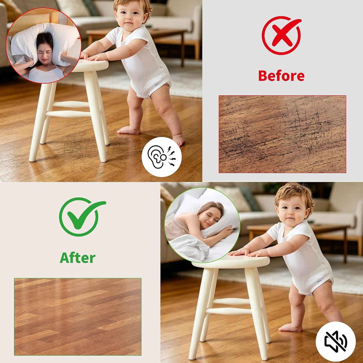 168 PCS Felt Furniture Pads - Self Adhesive Floor Protectors for Hardwood Floors, Anti Scratch Chair Leg Feet Pads, Furniture Sliders for Home Furniture Protection