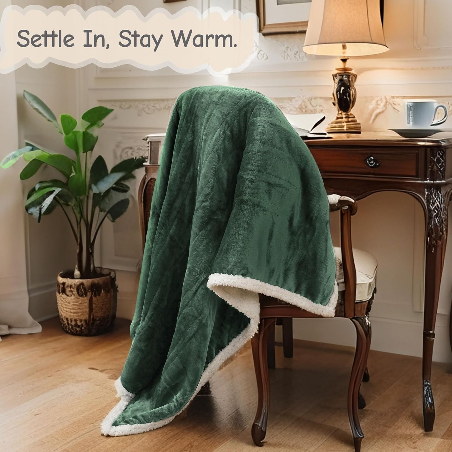 Soypipo Electric Heated Throw Blanket 50"x60", Faux Fur Plush with 4 Heat Settings & 2/4/8/10H Auto Shut-Off, Overheat Protection, Machine Washable, for Office & Chair, Dark Grey