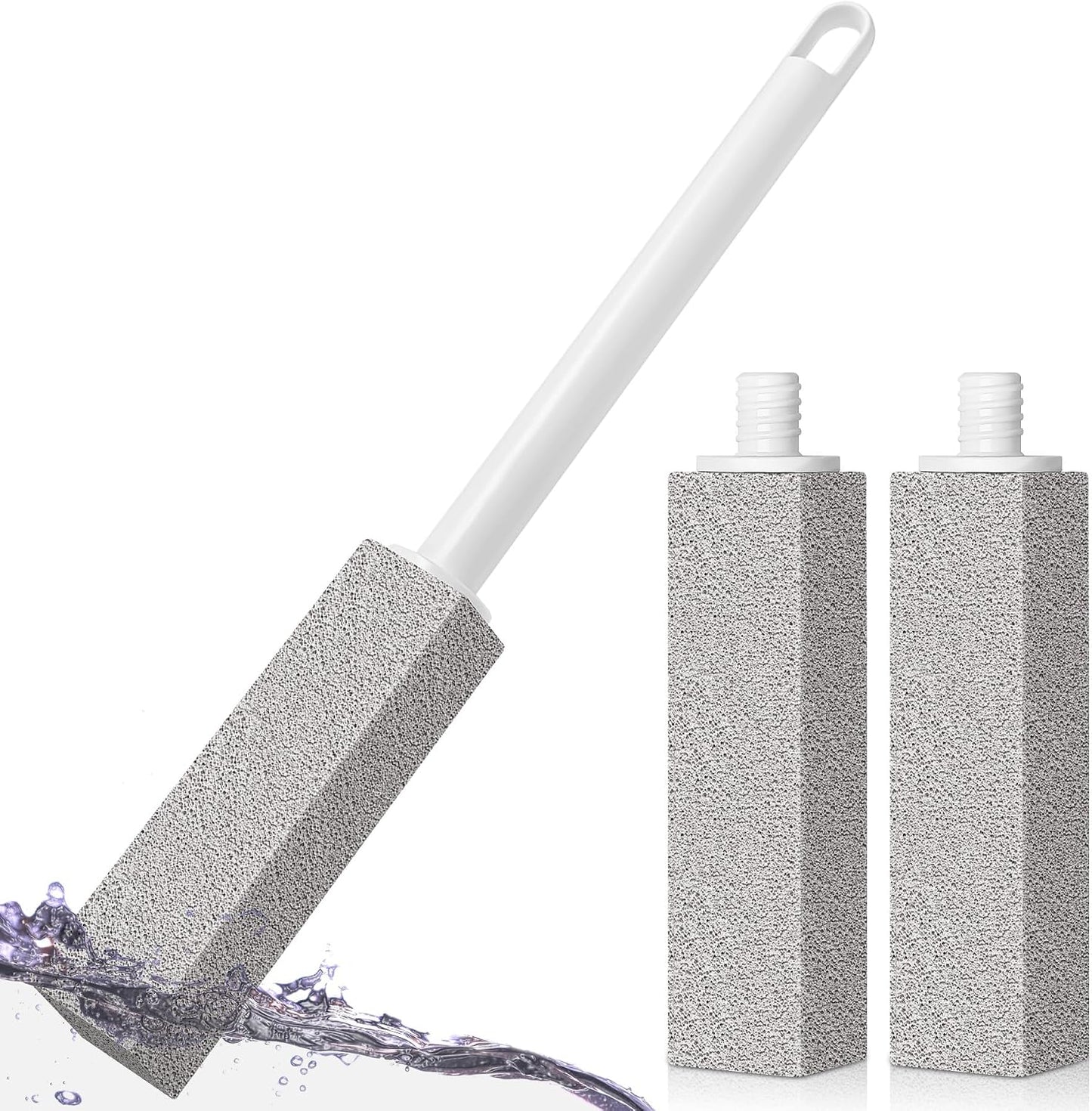 4TH Pumice Stone Toilet Bowl Cleaning – Pumice Sticks with Long Handle, Ideal for Removing Hard Water Rings and Stains, Eco-Friendly and Scratch-Resistant-3Pack