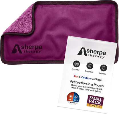 Medium Flexible Gel Ice Packs Reusable - Hot and Cold Soft Ice Packs for Injuries Reusable for Ankle, Arm, Foot, Leg, Back Pain Relief - 8" x 12" - Purple