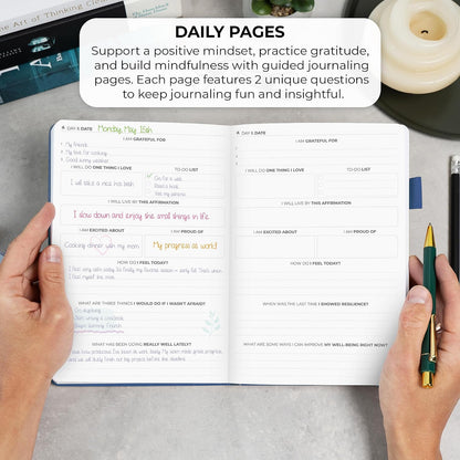Clever Fox Self-Love Journal for Women, Gratitude, Positivity, Aquamarine | 6-month daily mental health journal with stickers, self-care, anxiety therapy, life & wellness planner for teens & adults